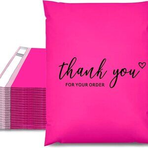 🔥 (25) 10x13" THANK YOU Poly Mailers Hot Pink Shipping Envelope Bags